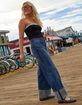 RSQ Womens Mid Rise Wide Leg Cuffed Jeans image number 5