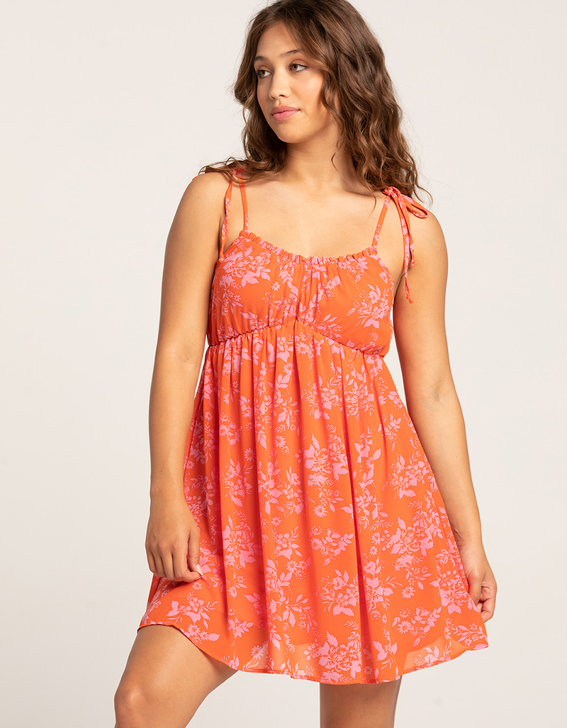 RSQ Womens Tie Print Babydoll Dress image number 0