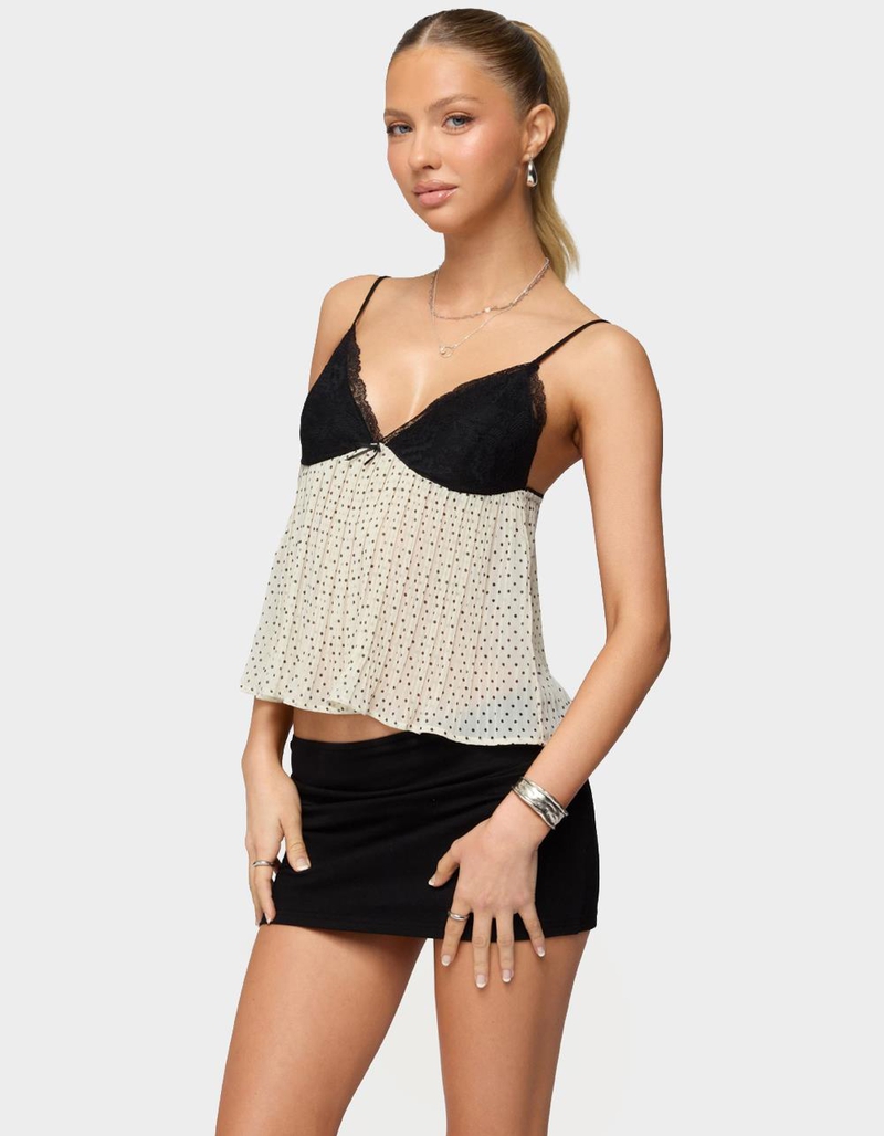 EDIKTED Rhian Lacey Pleated Babydoll Top image number 1