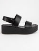 CITY CLASSIFIED Two Strap Black Womens Velcro Flatform Sandals image number 2
