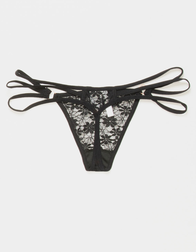FULL TILT Strappy Side Lace Thong image number 1