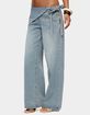 EDIKTED Button Foldover Low Rise Baggy Jeans image number 2