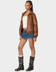 EDIKTED Halley Faux Leather Bomber Jacket image number 4