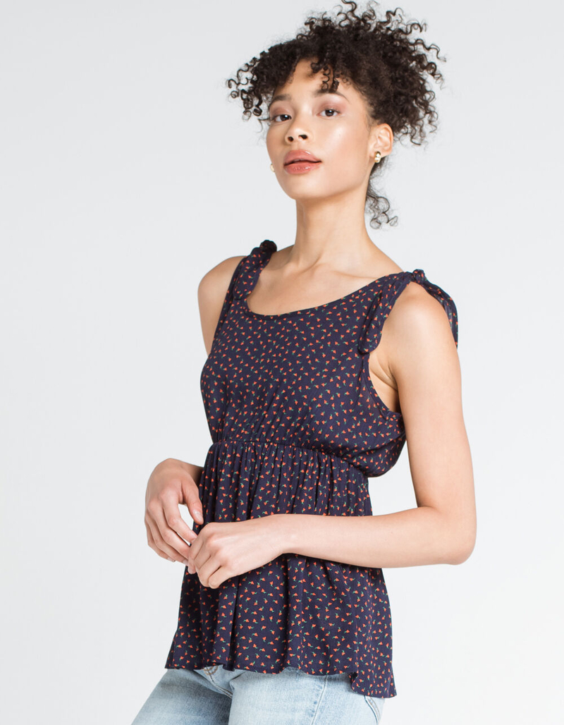 LAZY SUNDAYS Tie Shoulder Womens Top image number 1