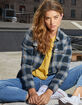 BRIXTON Bowery Womens Navy Flannel Shirt image number 1