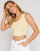 IVY & MAIN Pointelle Button Front Womens Yellow Tank image number 2