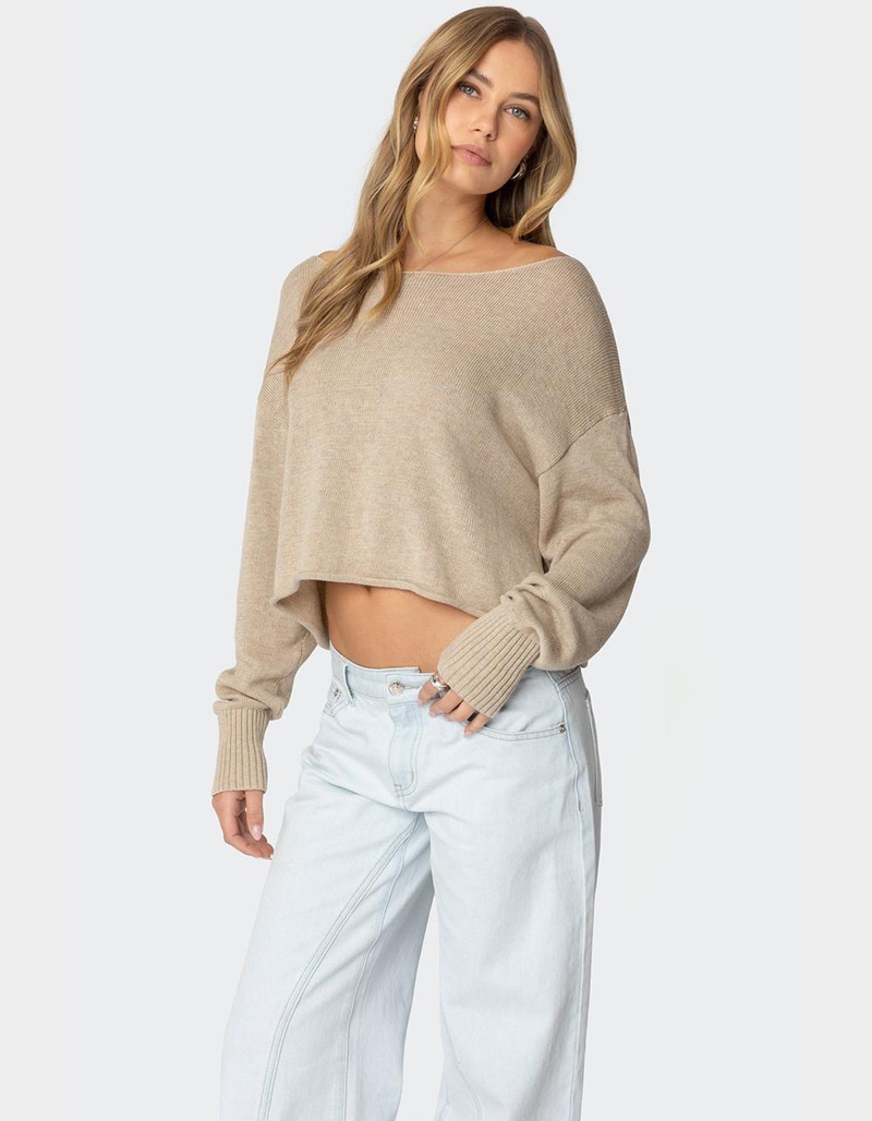 EDIKTED Aviv Wide Neck Oversized Sweater image number 2