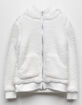 WHITE FAWN Sherpa Cream Girls Zip Hoodie image number 1