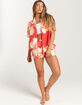 DUVIN Trouble In Paradise Womens Crop Button Up Shirt image number 2