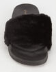 QUPID Faux Fur Black Womens Sandals image number 5