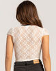 FULL TILT Lace V-Neck Womens Top image number 4