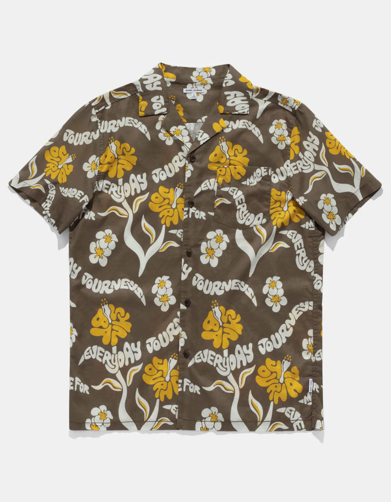 BANKS JOURNAL 70's Floral Mens Button Up Shirt image number 0