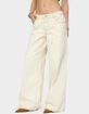 EDIKTED Contrast Stitch Low Rise Wide Leg Jeans image number 5
