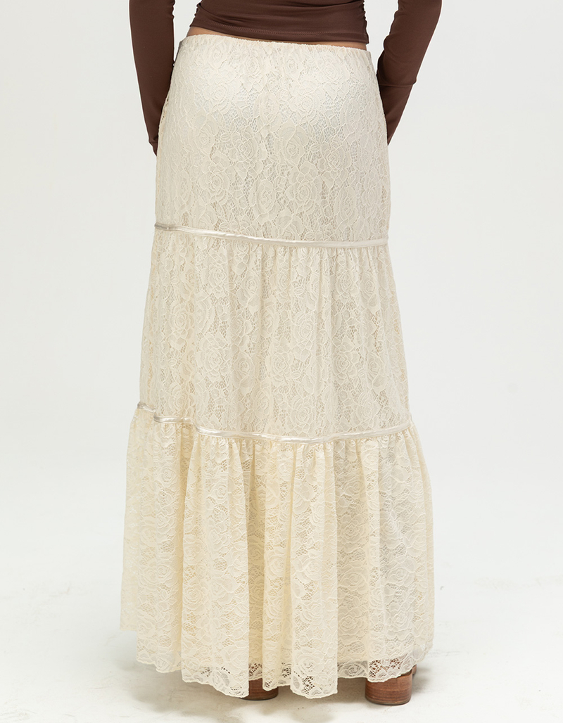 WEST OF MELROSE Lace Womens Tiered Maxi Skirt image number 3