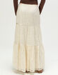 WEST OF MELROSE Lace Womens Tiered Maxi Skirt image number 4