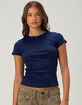 BOZZOLO Womens Rib Long Baby Tee image number 1