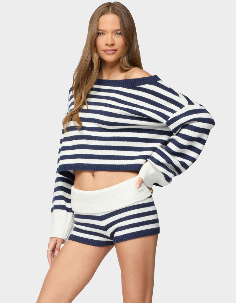 EDIKTED Saphi Striped Oversized Knit Sweater image number 1