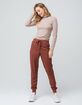 SKY AND SPARROW Solid Burnt Orange Womens Jogger Pants image number 4