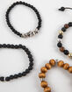 RSQ Mens 4 Pack Wood Beads/Skulls Bracelets image number 3