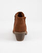SODA Perforated Side Notch Cognac Girls Booties image number 4