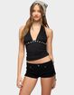 EDIKTED Ronya Iridescent Charm Halter Top image number 1