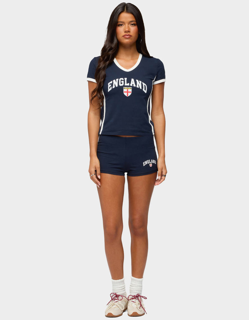 EDIKTED England Girl Micro Shorts image number 3