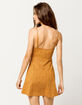 SKY AND SPARROW Ditsy Tie Front Mustard Fit N Flare Dress image number 3