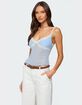 EDIKTED Contrast Lacey Mesh Tank Top image number 3