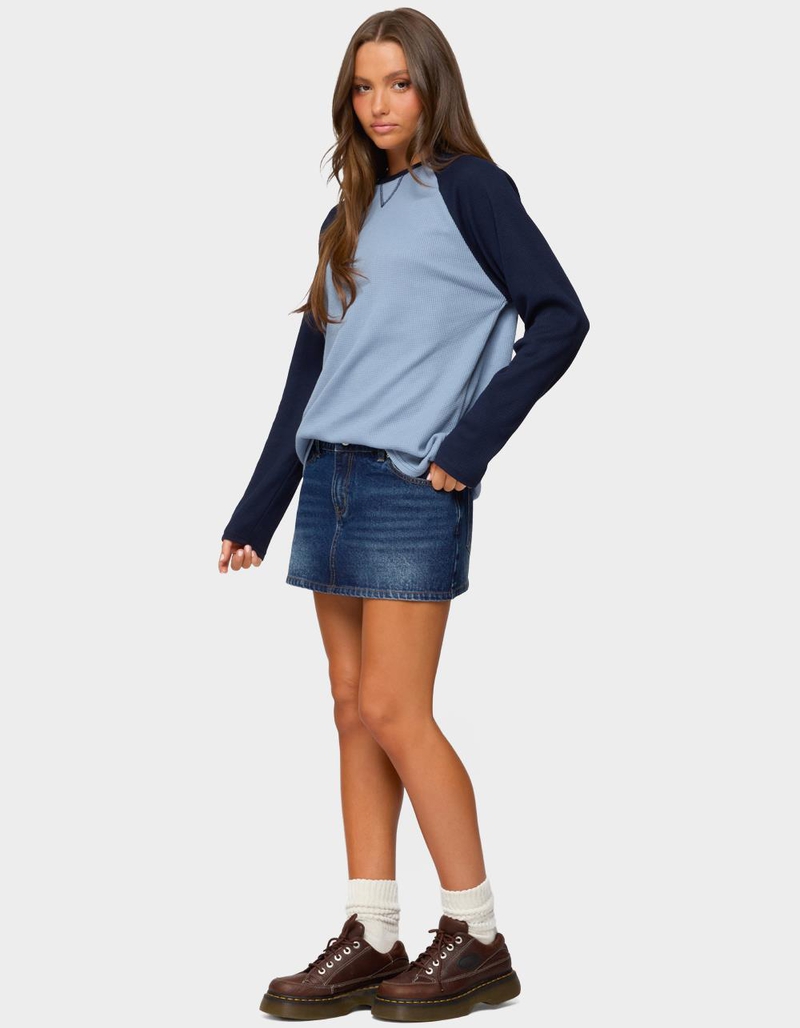EDIKTED Me Time Oversized Waffle Top image number 3