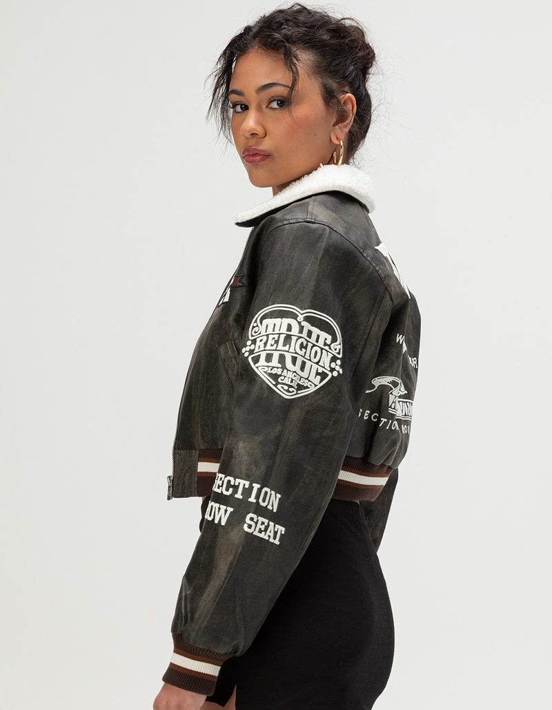 TRUE RELIGION Womens Sherpa Collared Aviator Jacket image number 2