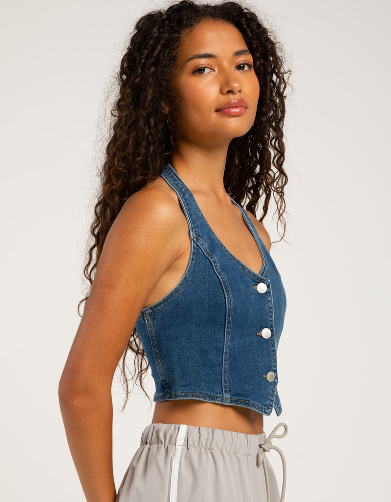 RSQ Womens Denim Halter Top image number 2