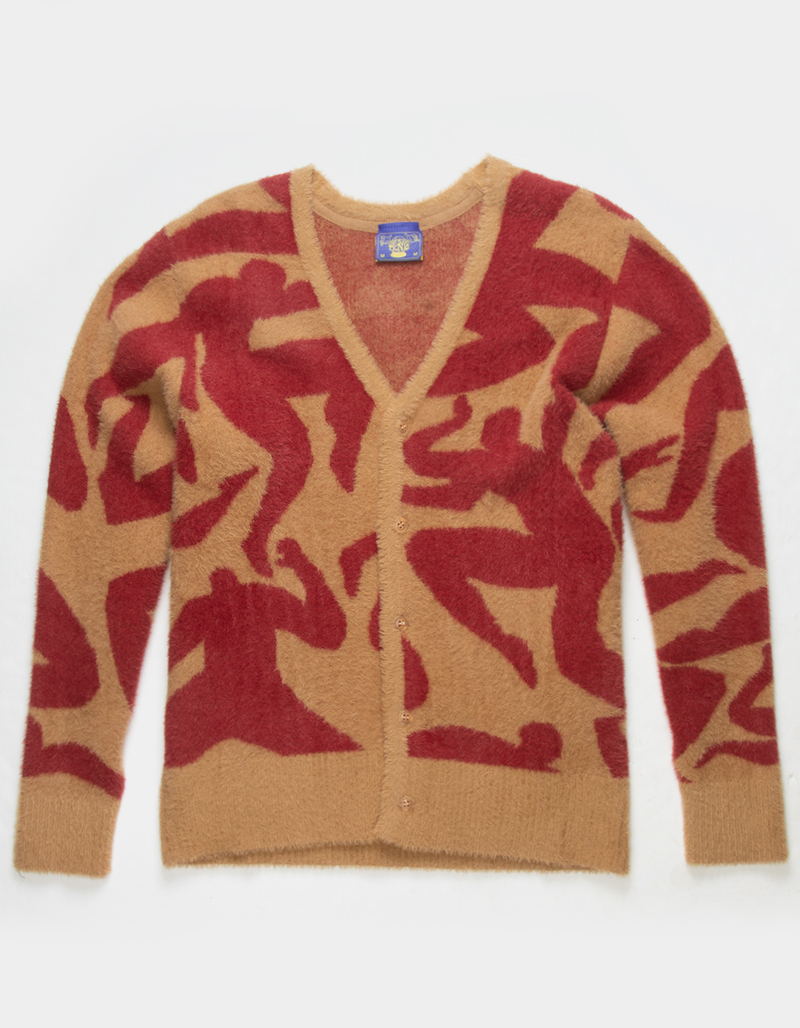 CONEY ISLAND PICNIC Mens Fuzzy Cardigan Sweater image number 0