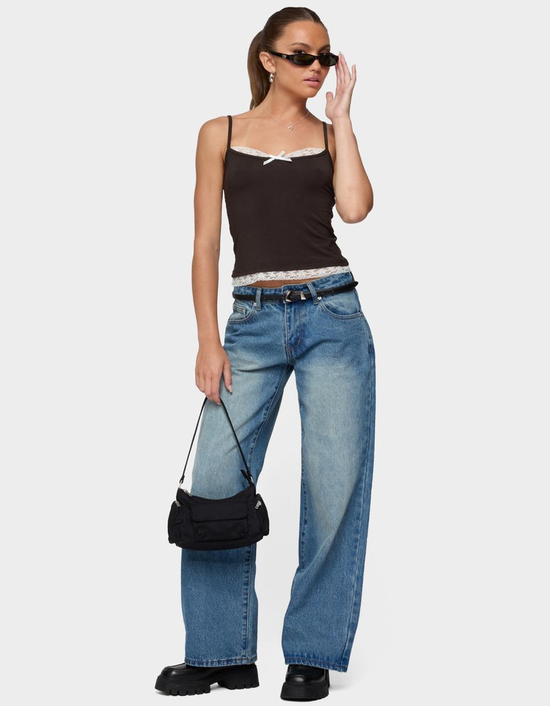 EDIKTED Adriel Contrast Lacey Tank Top image number 4
