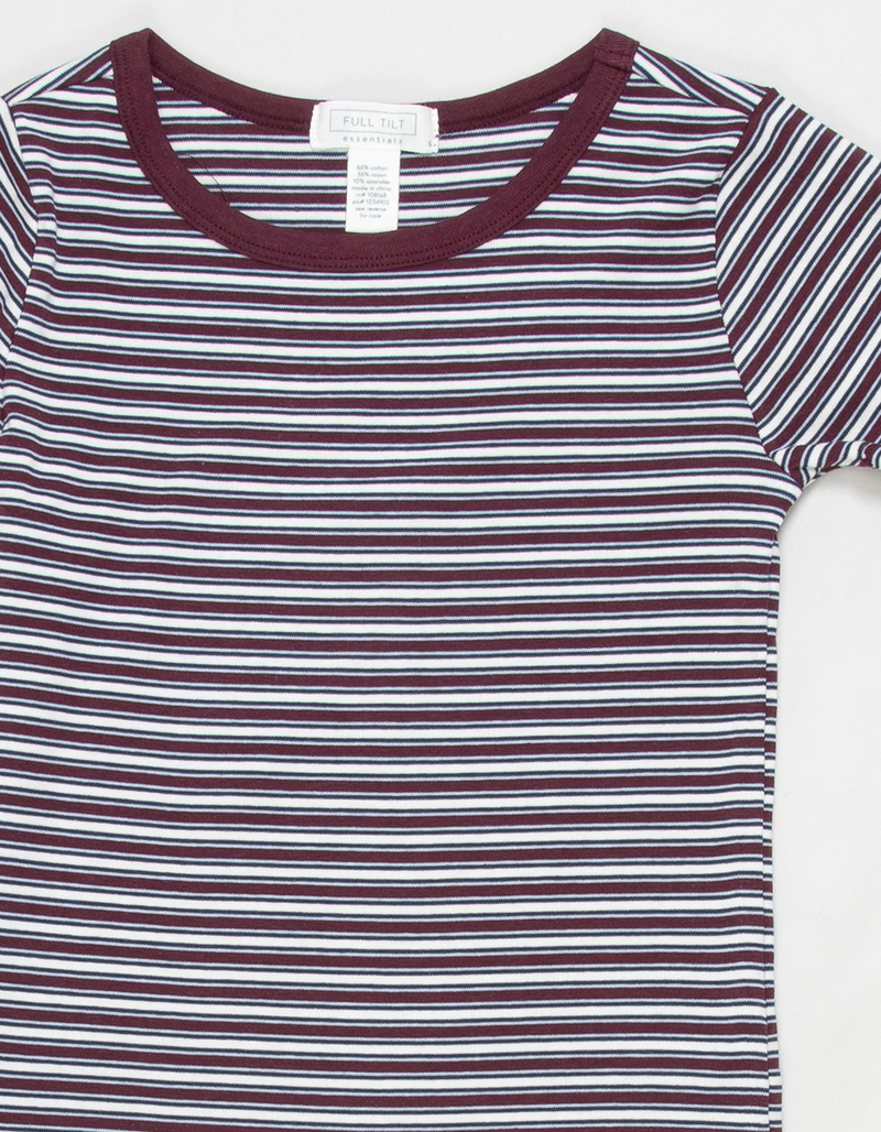 FULL TILT Essentials Girls Stripe Ringer Tee image number 1