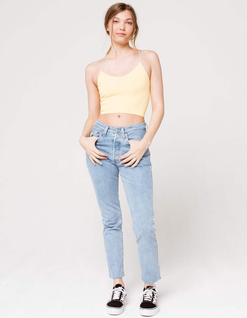 FULL TILT Strappy Seamless Yellow Bralette image number 3