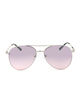 Silver Mirror Aviator Sunglasses image number 2