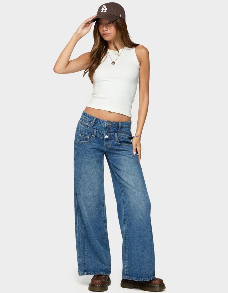 EDIKTED Abel Layered Look Low Rise Jeans image number 3