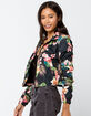 NEW LOOK Hawaiian Print Womens Black Windbreaker Jacket image number 2