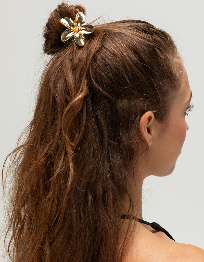 FULL TILT Floral Metal Covered Elastic Hair Ties image number 1