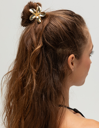 FULL TILT Floral Metal Covered Elastic Hair Ties Alternative Image