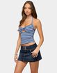 EDIKTED Twist Front Cutout Striped Halter Top image number 2