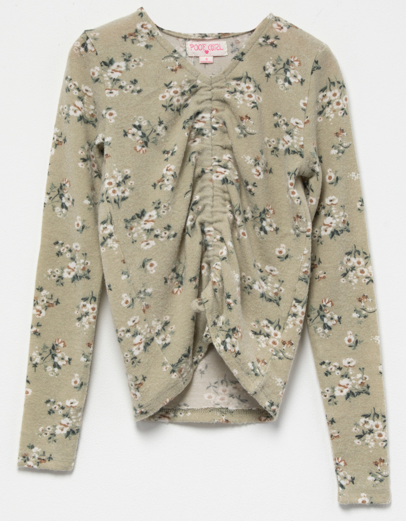 POOF Cozy Floral Girls Cinch Top image number 0