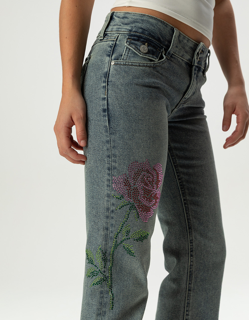 WEST OF MELROSE Womens Rhinestone Bootcut Jeans image number 4