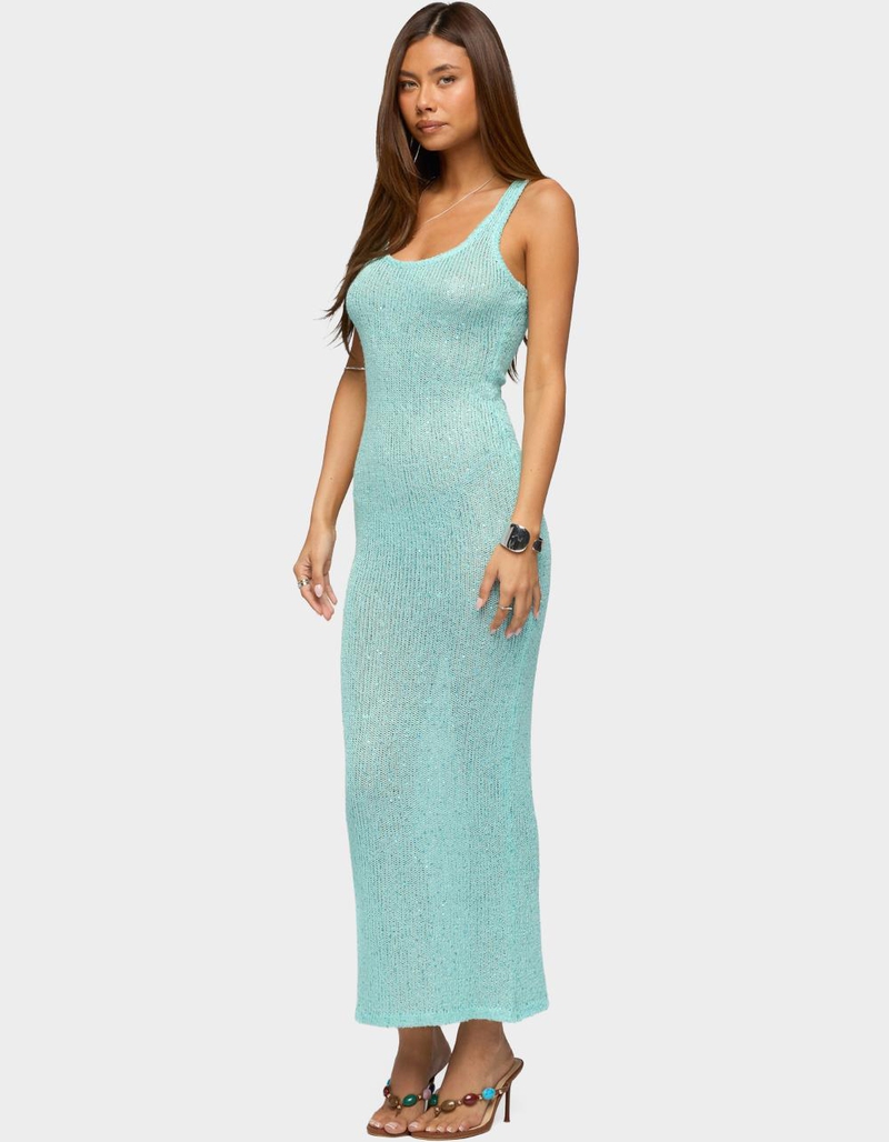 EDIKTED Abby Sequin Sheer Knit Maxi Dress image number 1