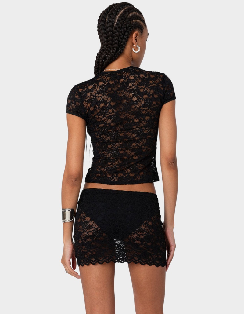 EDIKTED Kaori Sheer Lace Tee image number 3