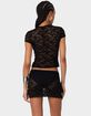 EDIKTED Kaori Sheer Lace Tee image number 4