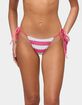 EDIKTED Bellie Rhinestone Striped Bikini Bottoms image number 1