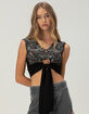 AFFLICTION Crimson Wasteland Womens Deep V Crop Top image number 1