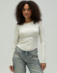 BDG Urban Outfitters Drake Henley Womens Long Sleeve Top image number 1