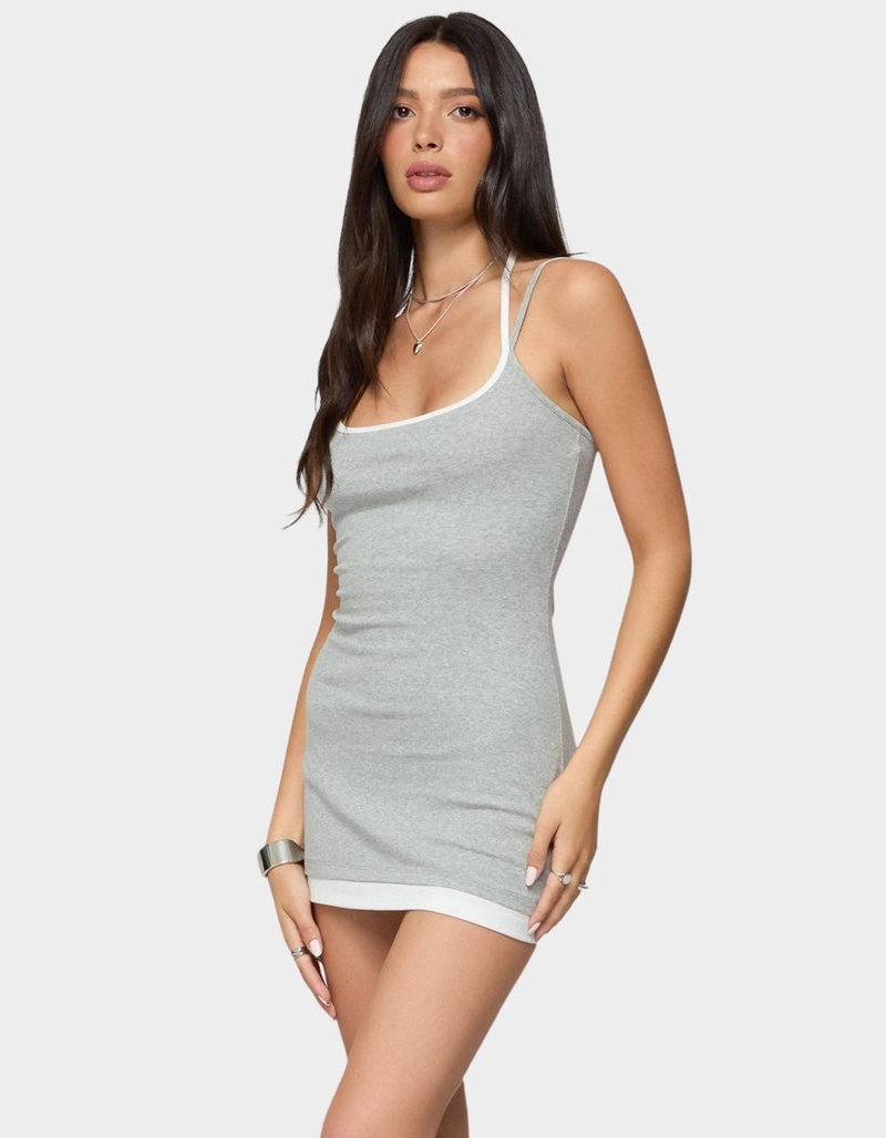 EDIKTED Contrast Layered Look Halter Mini Dress image number 1